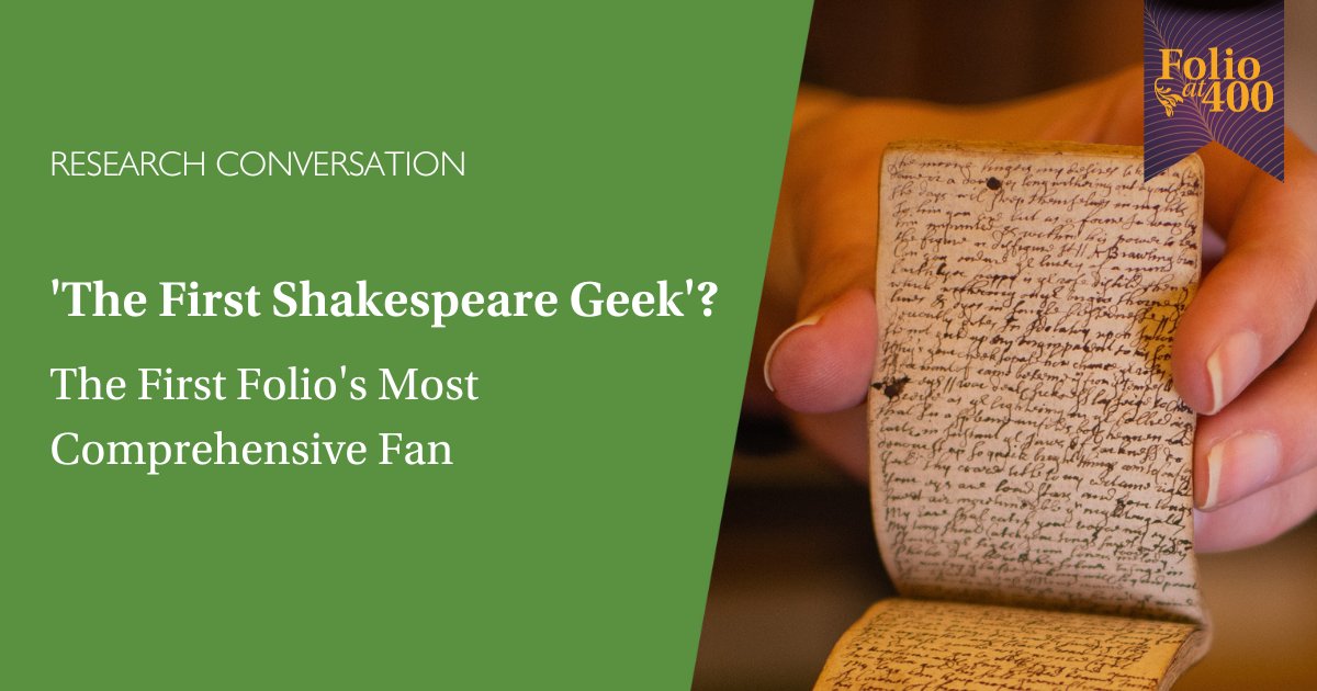ShakespeareBT's tweet image. To find out more about a fascinating 17th century notebook filled with Shakespeare quotations, join us online at 5pm tonight for our next #ResearchConversation. 📖 

👉Book your FREE place: bit.ly/40dCzFS 

@ShakesInstitute #Folio400