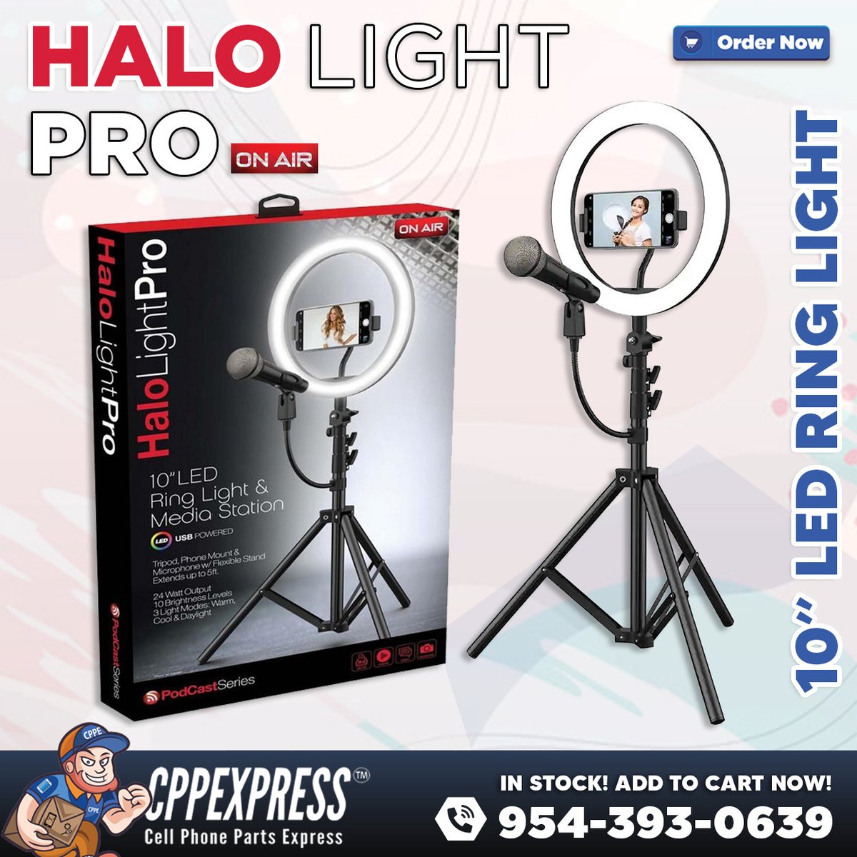 cppexpress's tweet photo. Available Halo Light Pro  10" Led Ring Light.
IN STOCK!
ORDER NOW!
Visit us at https://t.co/awqaePplZI or call us at 954-393-0639

#bestservice #cppexpress #cellphoneparts #phonescreens #cellphoneparts #phonerepairparts https://t.co/owoZAcYuIY