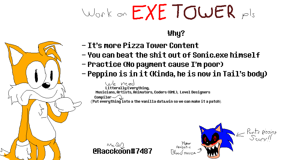 GirlWaluigi's tweet photo. #EXE #EXETower #SonicEXE #PizzaTower #Peppino #Sonic #SCARYREAL #Mods #HelpWanted #EXECommunity #exesweep 
idk im just putting every tag I can think of lol https://t.co/7N7jSmaadm