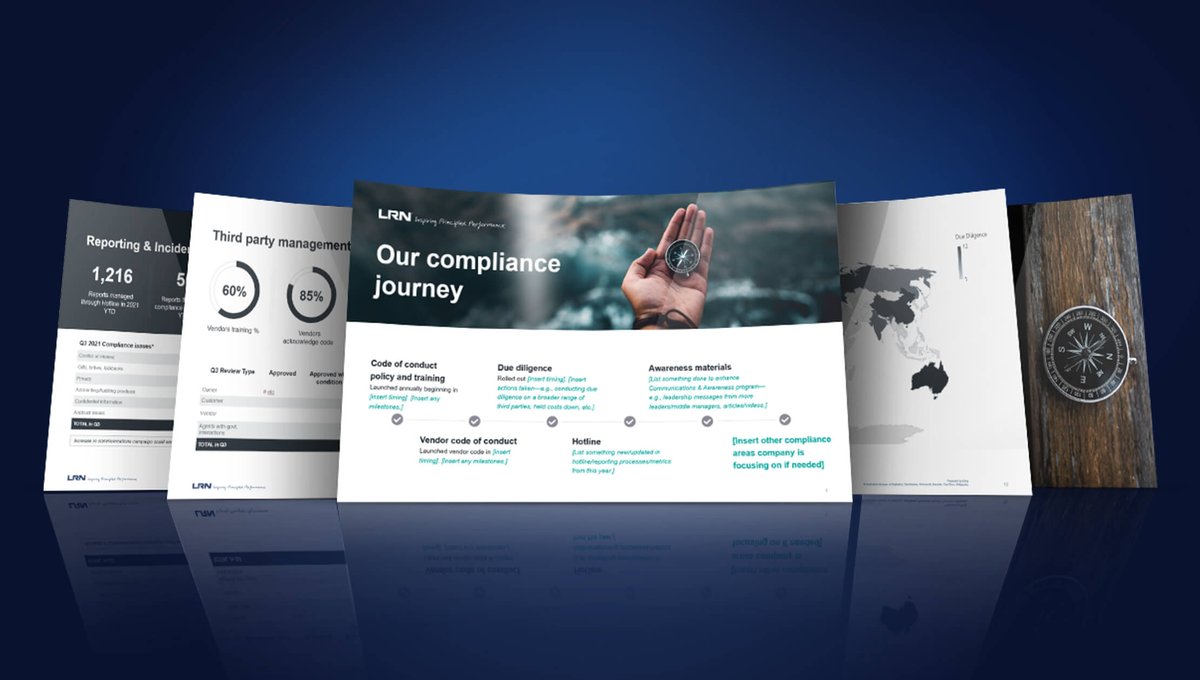 LRN's tweet image. Is your E&C program running as effectively as it can? Browse our templates, reports, and other resources for the latest best practices in #programeffectiveness. bit.ly/3uWFFAB