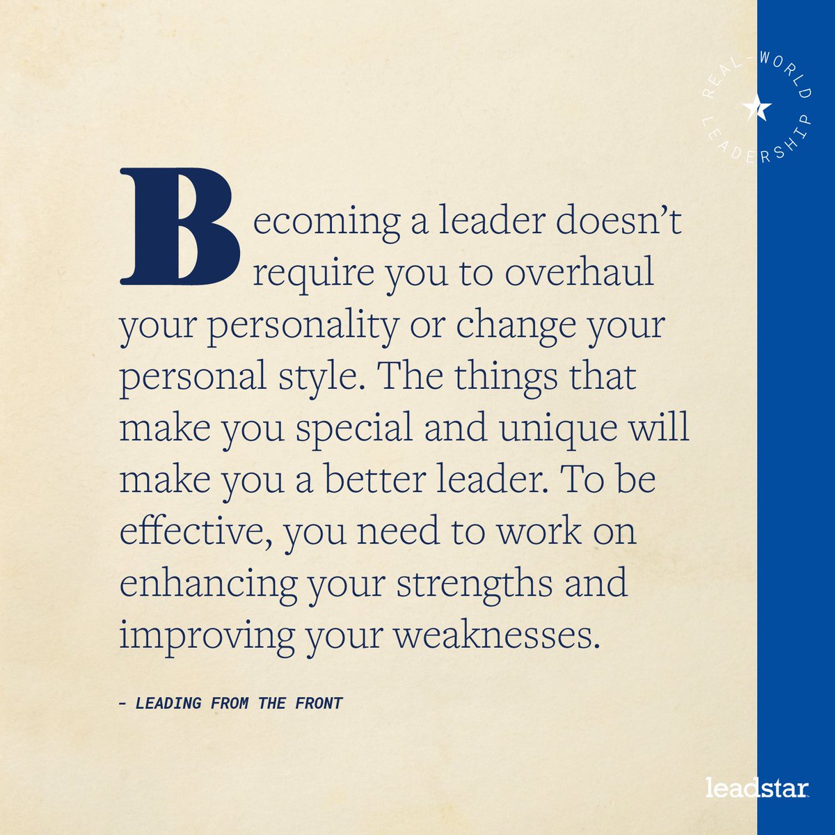 Being you is what makes you great.  #leadstar #authenticself