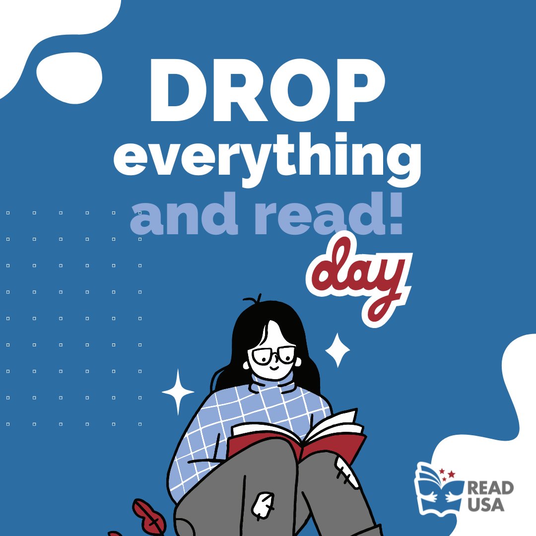 DROP EVERYTHING AND READ! We celebrate this day every year to dedicate a fantastic time to doing what we love the most: reading!  

Schedule time to read a book of your choice today! If you have a favorite, let us know in the comments!

#READUSA  #DropEverythingAndReadDay