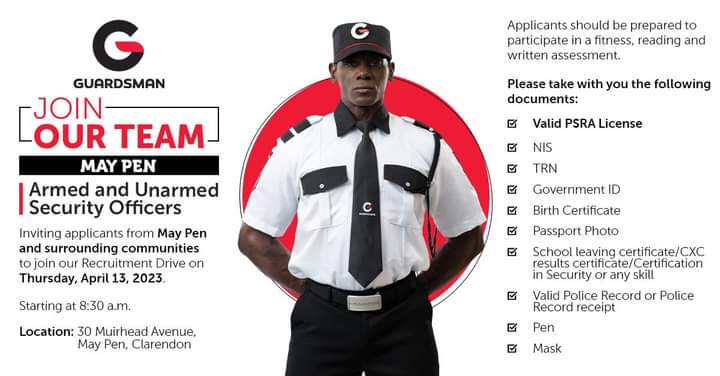 RealTeddylee's tweet image. Join Our Team! 🚨🔒

Are you passionate about protecting people and property? We're hiring armed and unarmed security officers to join our growing team in #MayPen! 💪🔒

See post for more info or call 930-SAFE (7233) ext. 4061 for more details.