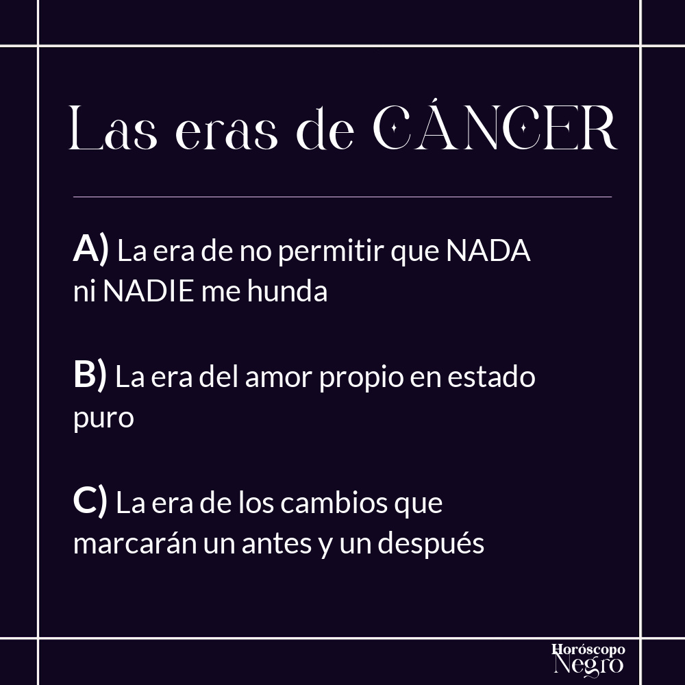 COMENTA ➡️ ¿Con qué era te identificas en estos momentos? ✨🔮✨ #cancer #horoscoponegro