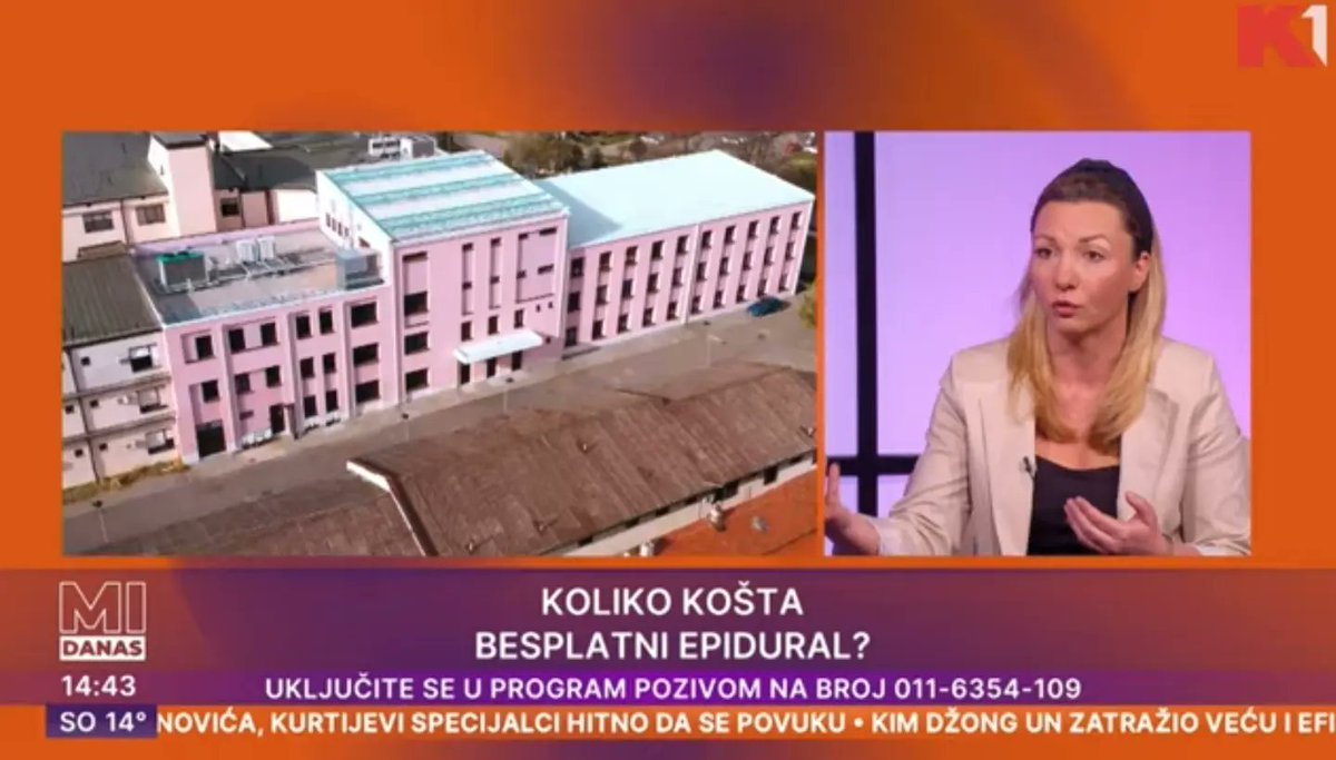 ZakonSu's tweet photo. Koliko košta besplatan epidural? 🤔

Ovom temom bavila se Natalija Milosavljević u emisiji #MiDanas na K1 TV, a gošće su joj bile Aleksandra Golijan i @TatjanaMacura 

Emisiju pogledajte na YouTube kanalu K1: https://t.co/zjlrSIaNf7 https://t.co/BhzqmAjIfK
