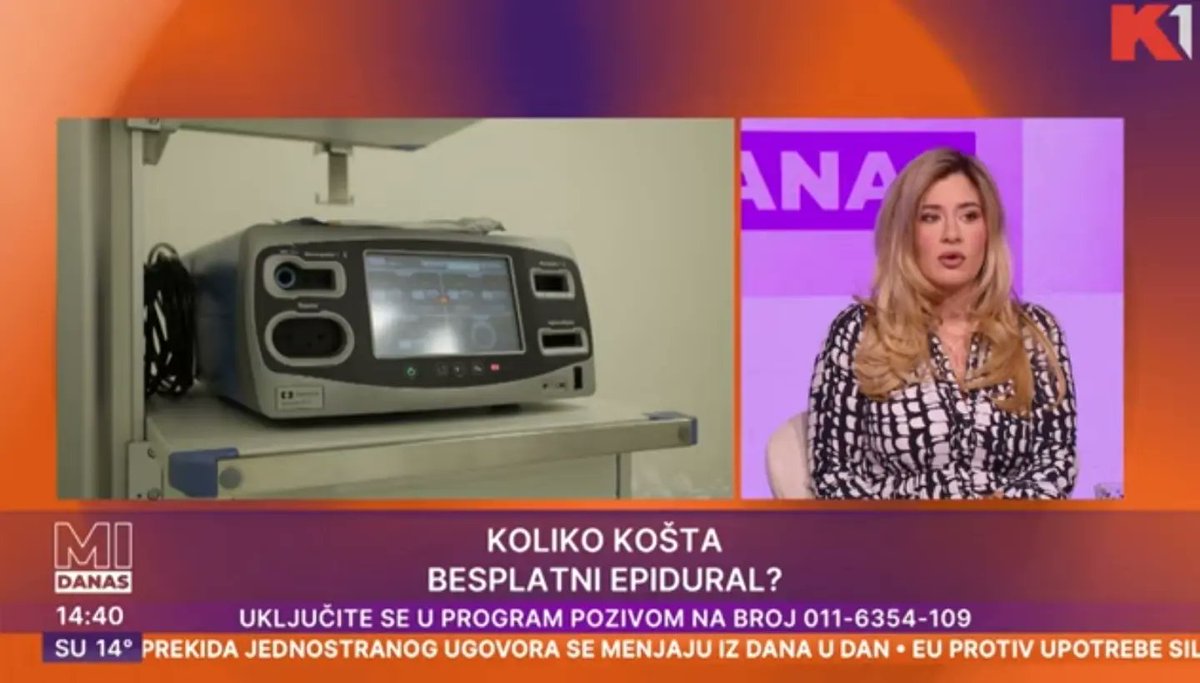 ZakonSu's tweet photo. Koliko košta besplatan epidural? 🤔

Ovom temom bavila se Natalija Milosavljević u emisiji #MiDanas na K1 TV, a gošće su joj bile Aleksandra Golijan i @TatjanaMacura 

Emisiju pogledajte na YouTube kanalu K1: https://t.co/zjlrSIaNf7 https://t.co/BhzqmAjIfK