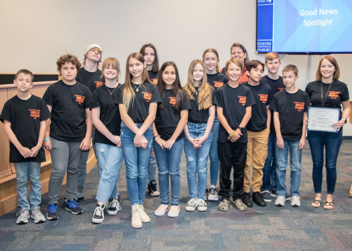 OnslowSchools's tweet photo. At last night's BOE meeting, we recognized our middle and high school Science Olympiad teams, who recently competed in the regional competition. 
Teams from Southwest Middle, Onslow Early College, and Northside High represented OCS well, and we congratulate them on their success! https://t.co/9QEYjRP45W