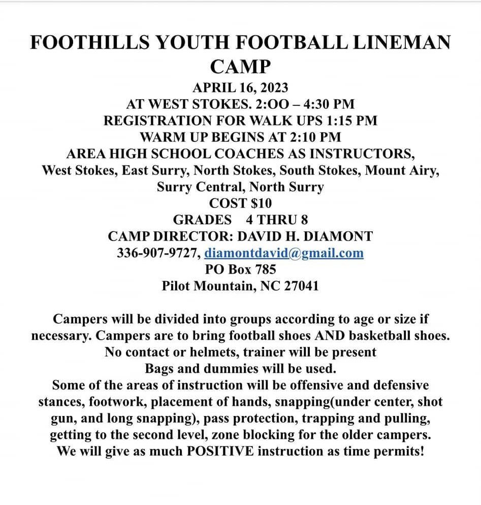 CoachWhitt72's tweet photo. Fired up to work with OL from the Foothills this coming Sunday in our 1st ever OL specific youth camp. There is still time to get registered. Come learn and work with us!  #OLpride @DiamontDavid @ES_CardinalsFB @weststokesfb @GraniteBears @NSHS_Football @punks_boy https://t.co/hGuGvuRfMl
