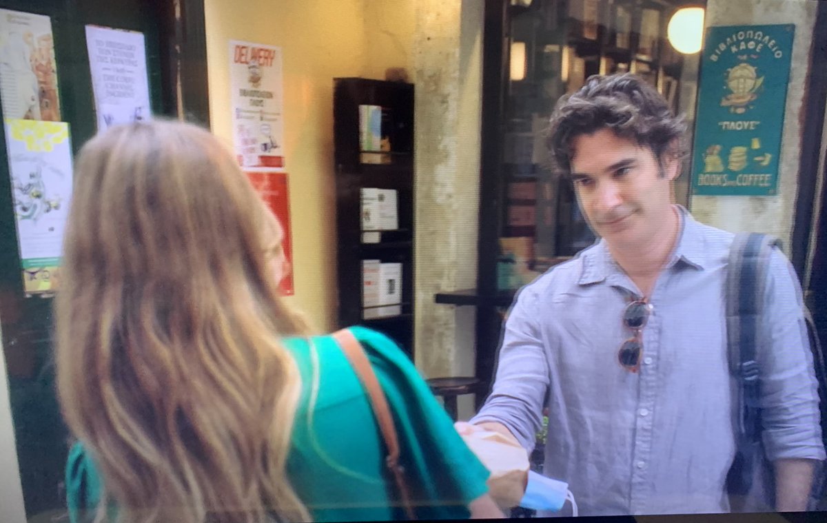 MelanieHewitt61's tweet photo. Our fab Plous bookshop where we gathered last September for our @CorfuArts author event is featured in the Greek @NetflixUK drama #maestroinblue @Isabelle_Broom @Freed_Donna @mandybaggot @JoySkye4 - what a gorgeous evening. Also catch this drama if you can. Corfu, Paxos - idyllic https://t.co/skpTCcQFKx