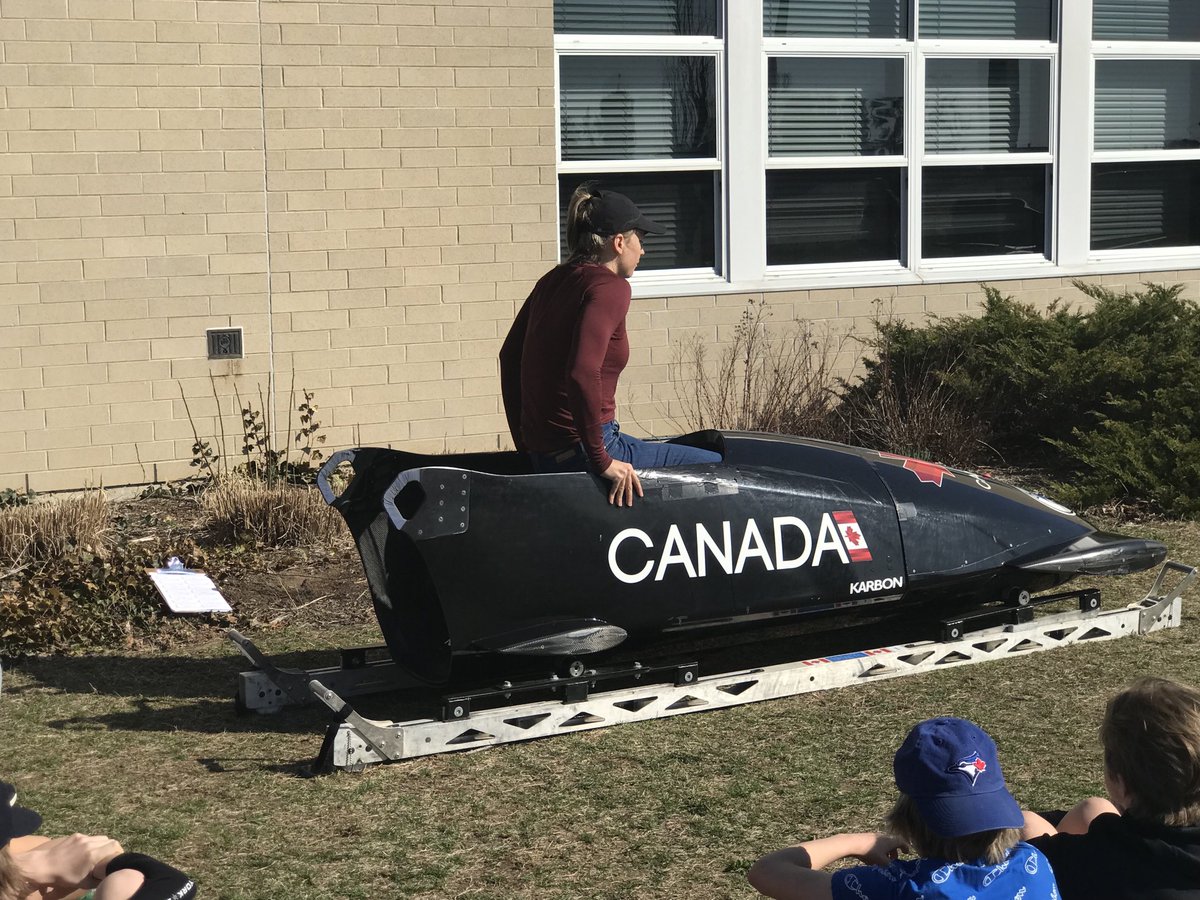 OurLourdes's tweet photo. We had a surprise visit this morning from past OLOL student and current team Canada bobsledder Kristen Bujnowski! https://t.co/76QDIWD1Rw