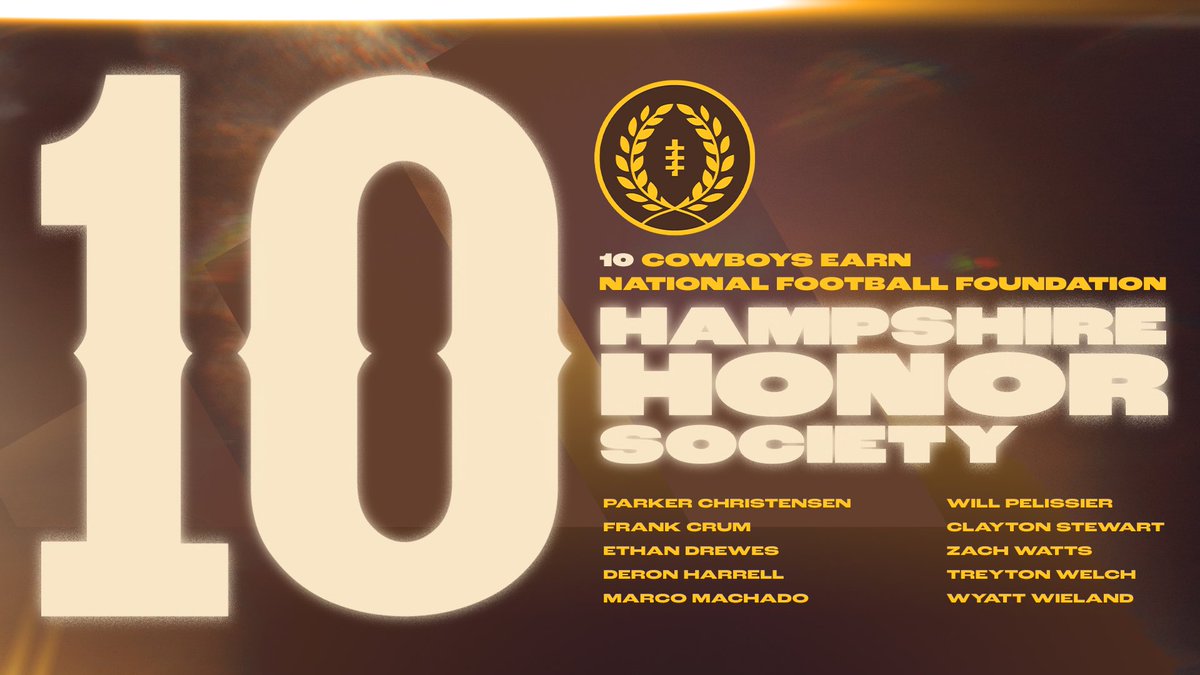 Cowboys Have 10 Student-Athletes Honored as Members of the 2023 NFF Hampshire Honor Society

📰 | bit.ly/4077IKG