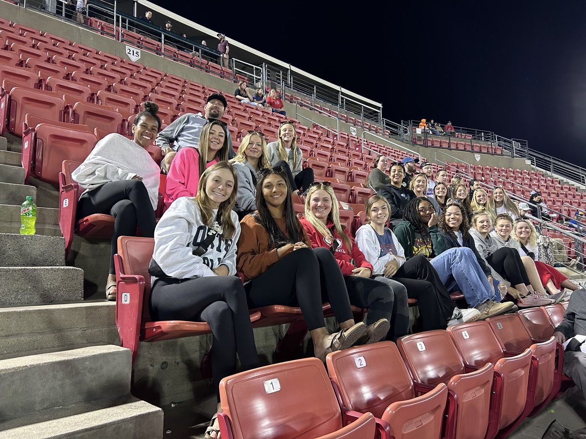 louisburg_sb's tweet photo. Just a little off day fun at the Carolina Mudcats opening day! 

#rollcanes🌪 https://t.co/Oxn4HG3dXN