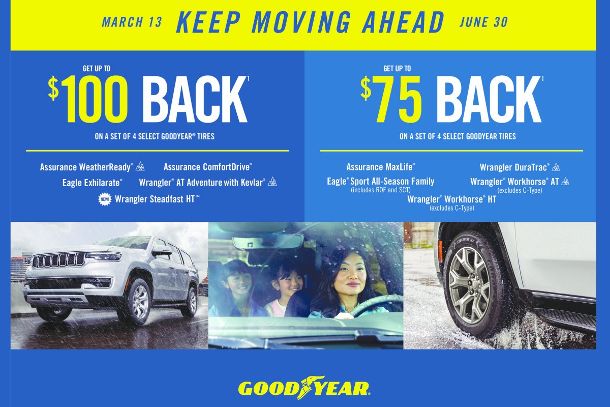 Who's looking forward to Spring?? Sun and rain in the forecast have us excited to be changing up the winter tires for all-seasons 👍
#goodyear #manitoba