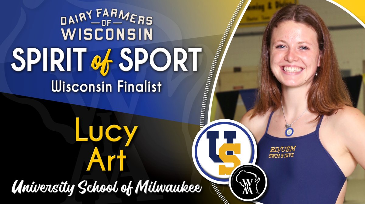 Lucy Art of <a href="/USMathletics/">USM Athletics</a> has been named a Wisconsin #SpiritofSport Award Finalist!✨

In March of 2022, she was attacked by a shark on a trip to Florida. After surgery &amp; months of therapy to repair tendons, veins &amp; tissue damage, she became the D2 50 Freestyle Champ in November!
