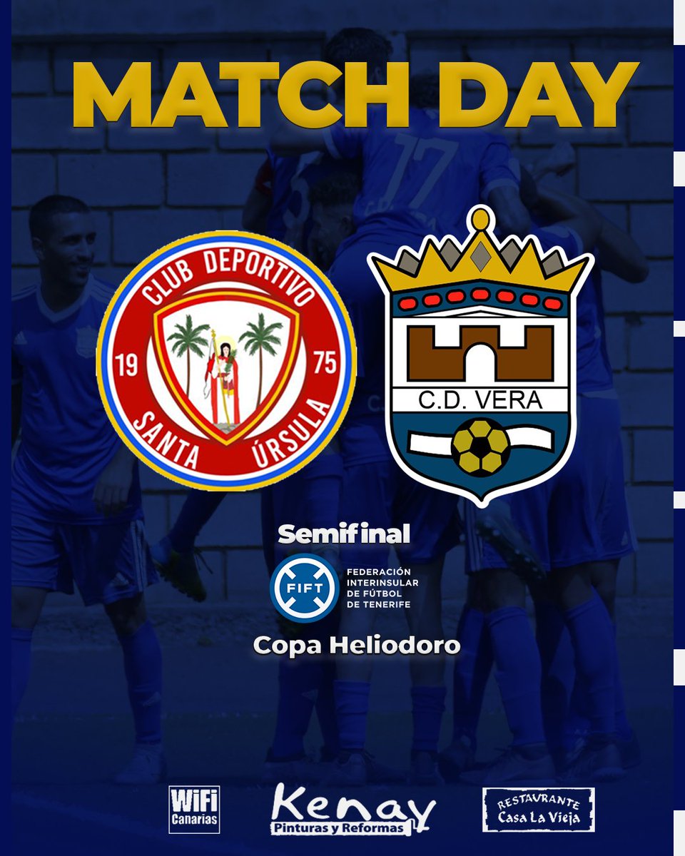 DÍA GRANDE 🚀

PARTIDO GRANDE ⚽️

🏆 Copa Heliodoro | vuelta de semifinales ⚽️

💙 VAMOS <a href="/cdveraoficial/">CD VERA</a> ‼️

🆚️ @CDSantaUrsula
🕗 Hoy 20.00 horas
📍 Argelio Tabares

#soydelVera 🔵