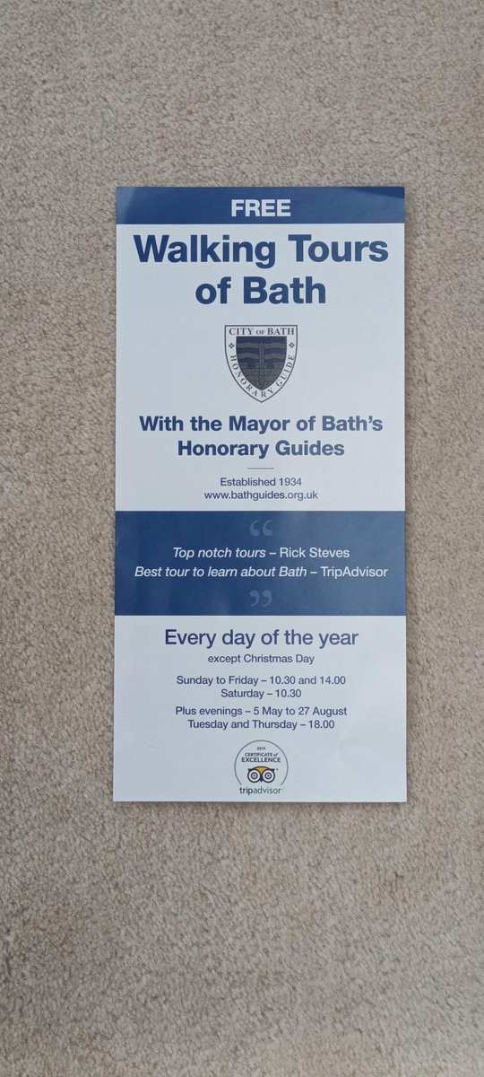 We'll be delivering fliers around the city advertising our free walks over the next few weeks. If you'd like some and you are not already on our list, please let me know at info@bathguides.org.uk