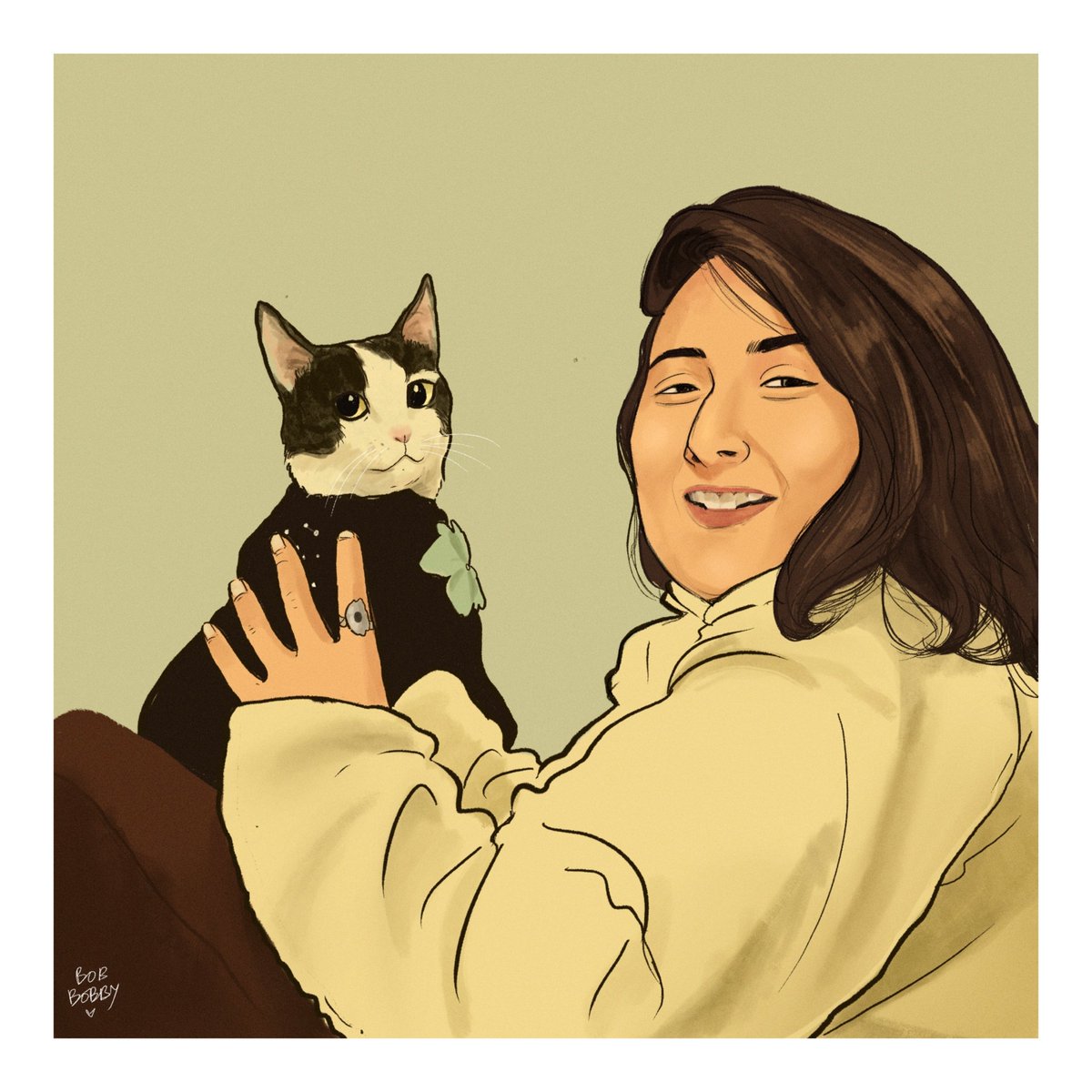 maddosings's tweet photo. Thank you Bobby &amp; Bob for being so humble. ❤️ Absolutely adorable this looks! Especially my Mon, she needs to be framed like this 🫶

@bob_almost
@Bobby_almost
.
.
.
#illustration #animation #digitalart #bobbobbyartworks #petdaughter #catsofinstagram #cutepets #animalportraits https://t.co/gKwrmeONRQ