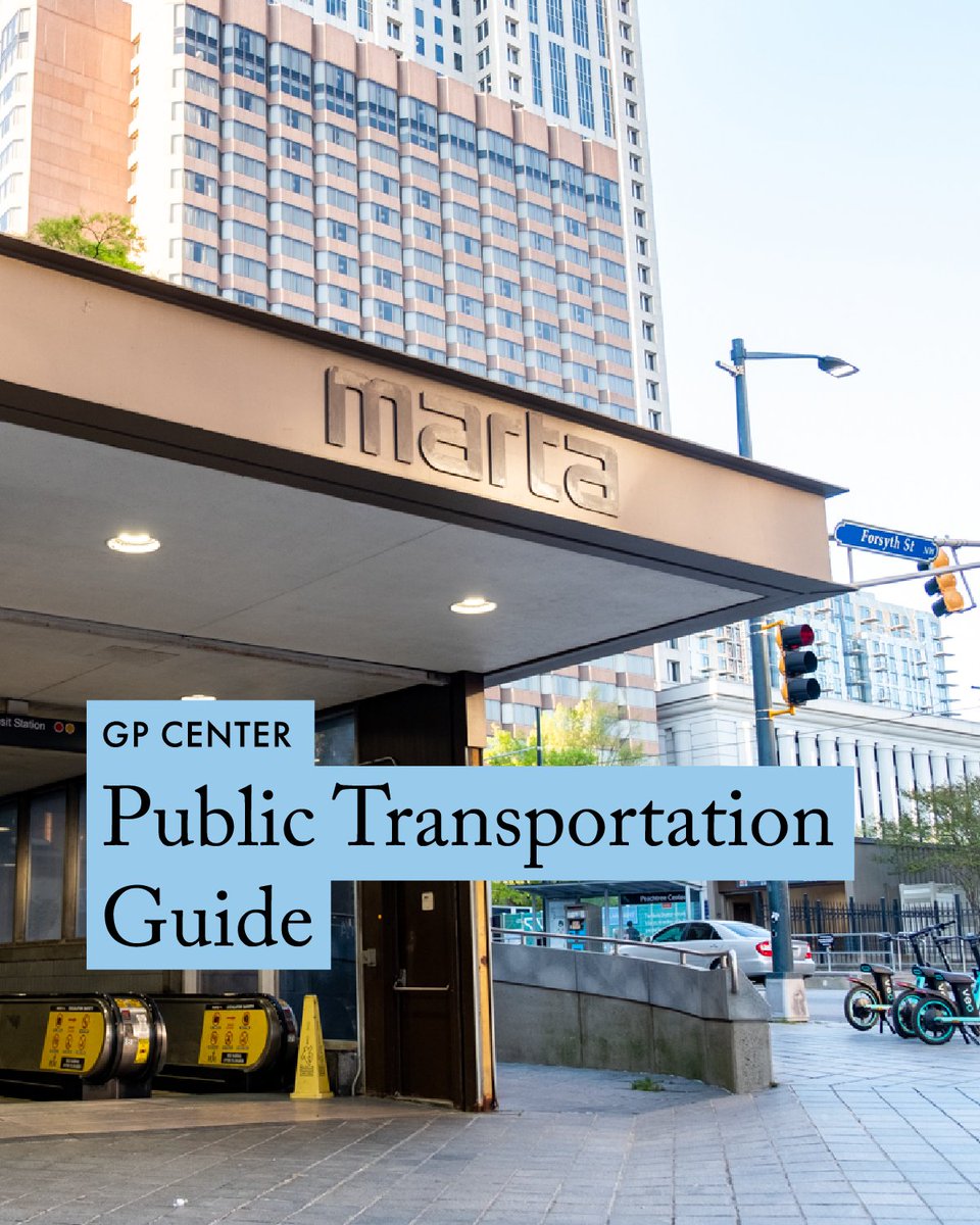 GPCenterATL's tweet photo. Getting around downtown is easier than you may think! Here's a map of public transportation options available, all within a short walk of GP Center! 🚌 https://t.co/Navo3xm5mb