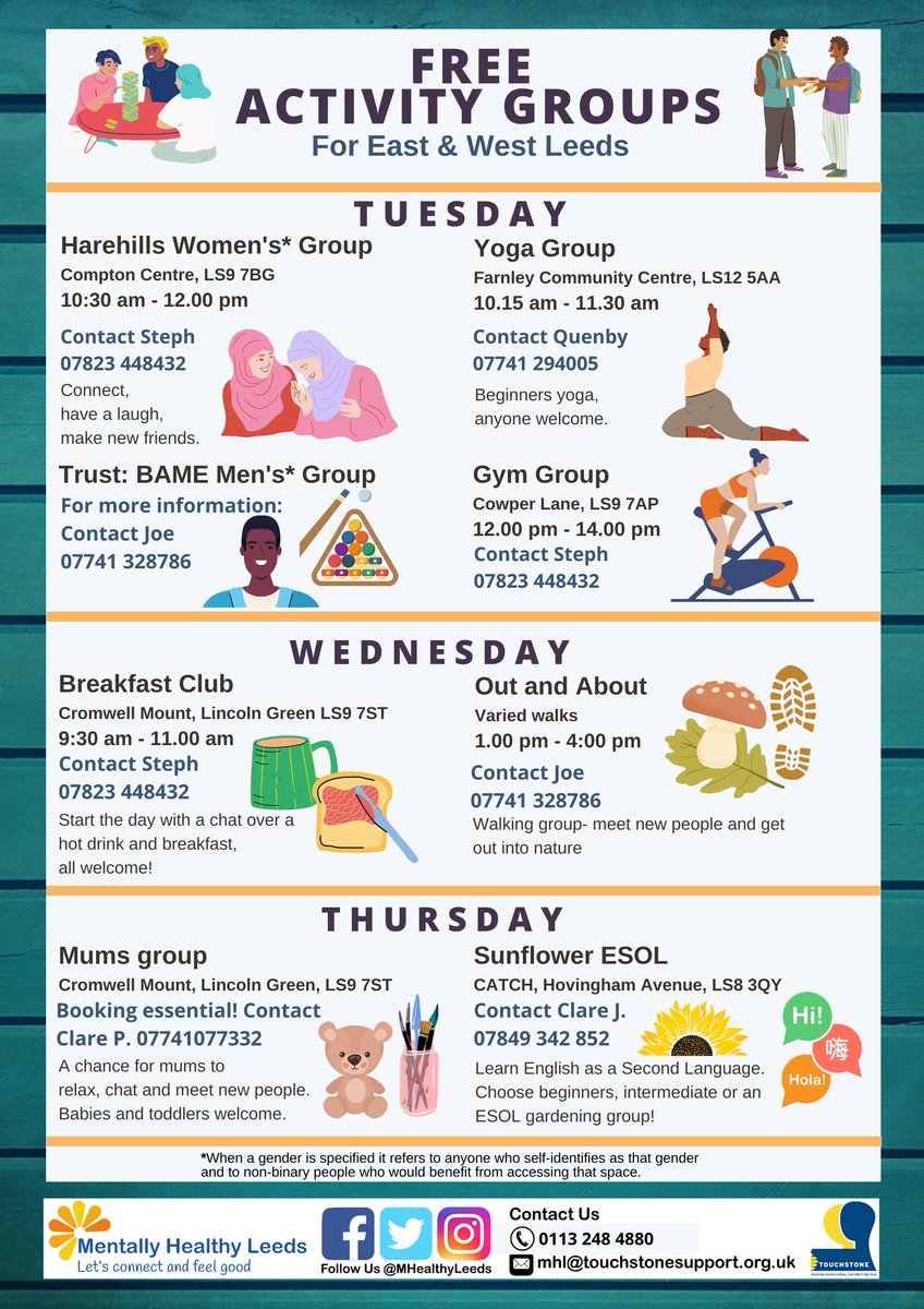 Reduce stress by connecting with others!
Join one of our activity groups and make some new friends in your local community!
#StressAwarenessMonth
#5WaysToWellbeing