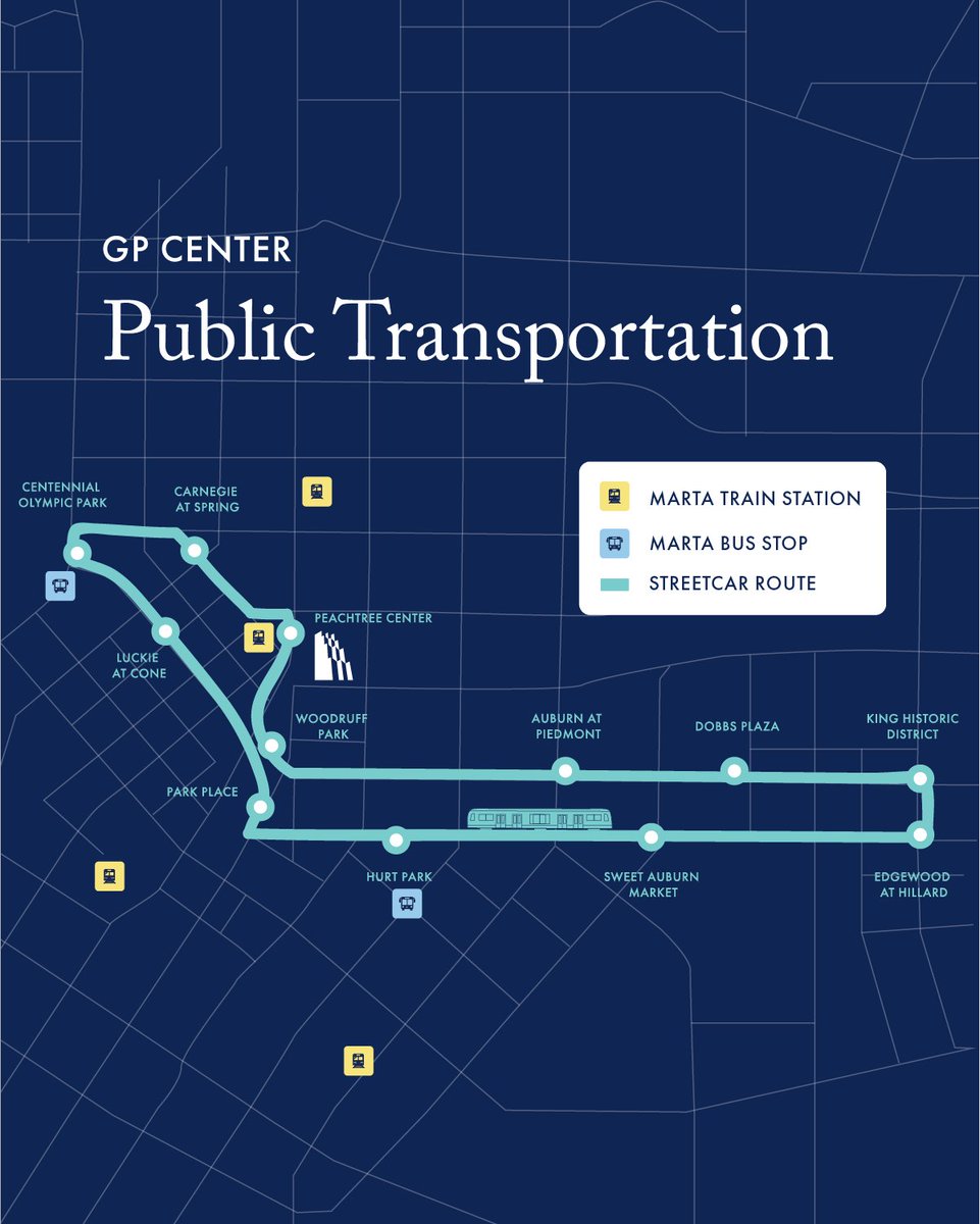 Getting around downtown is easier than you may think! Here's a map of public transportation options available, all within a short walk of GP Center! 🚌