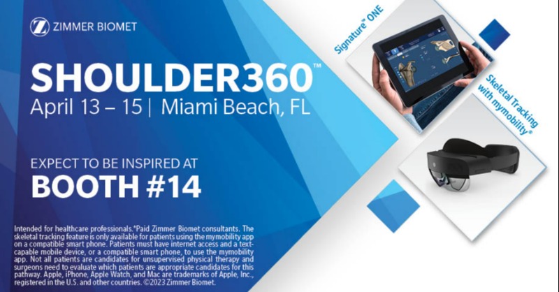 zimmerbiomet's tweet photo. Visit Booth 14 to discover pioneering innovations designed to help you achieve optimal clinical outcomes in musculoskeletal health.
#ZimmerBiomet #Shoulder360Course #ShoulderSolutions