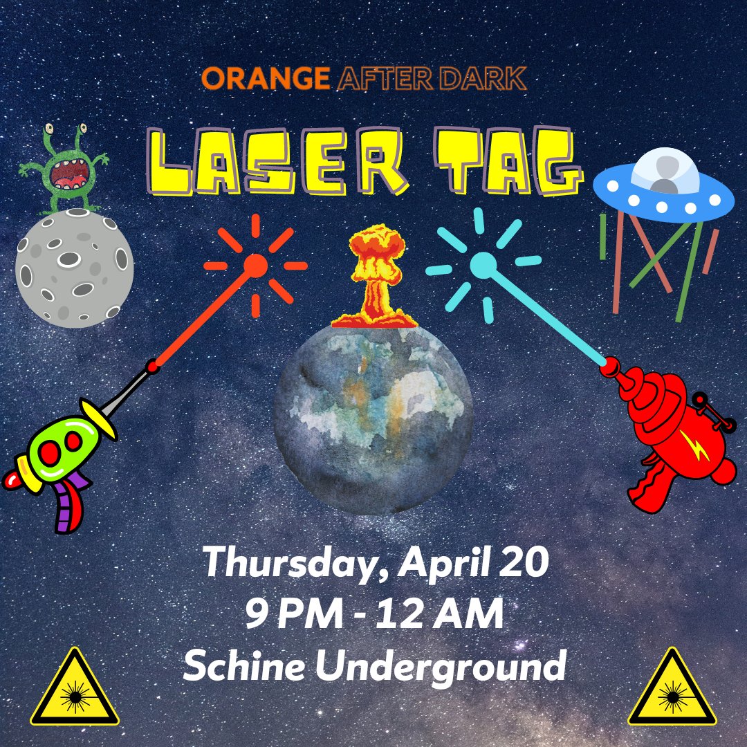 CuseActivities's tweet image. Join Orange After Dark for a fun night of laser tag, right here on campus!