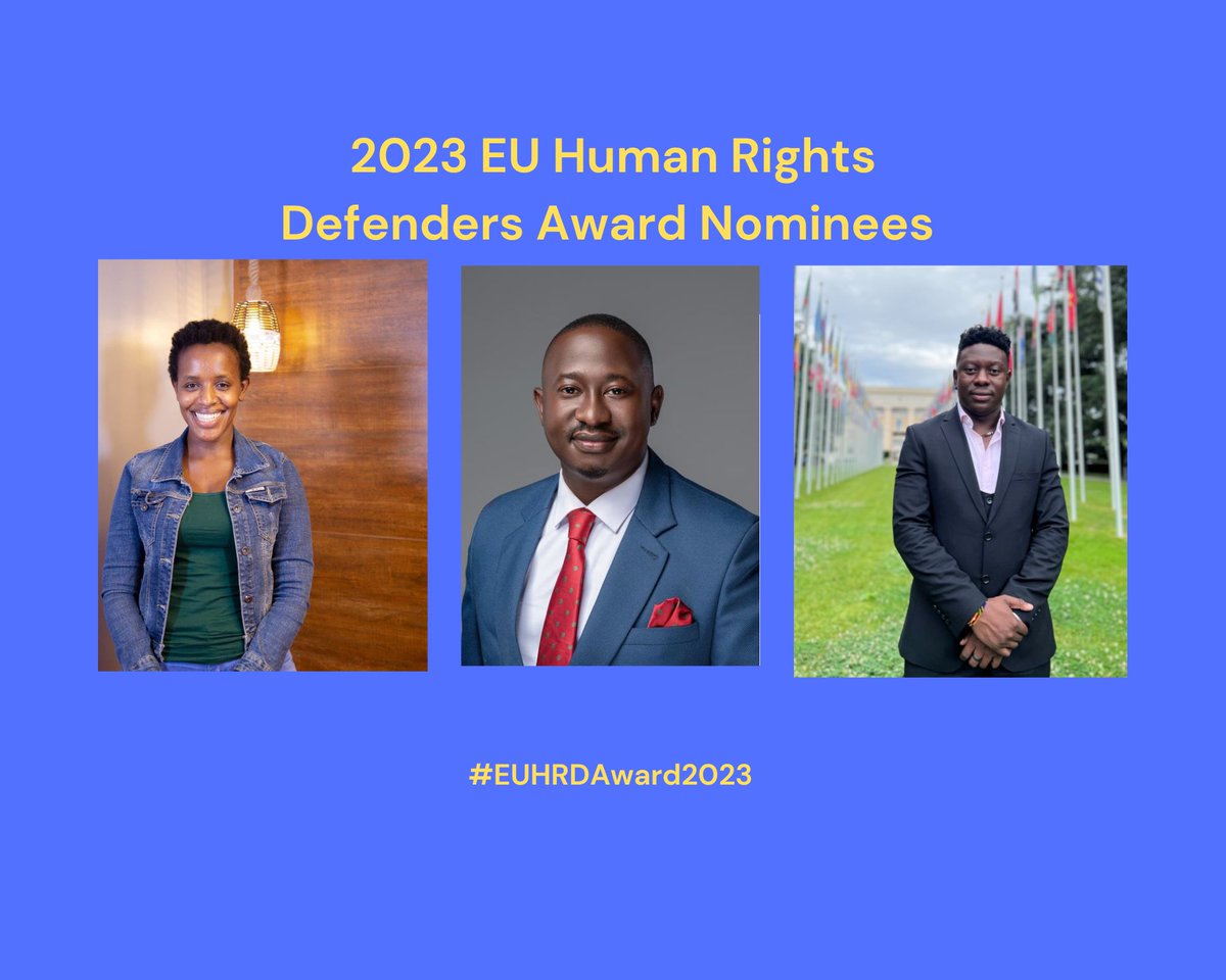 EU in Uganda (@euinug) on Twitter photo Delighted to announce the shortlisted candidates for the 2023 EU Human Rights Defenders Award: <a href="/SolomonSerwanjj/">Solomon Serwanjja</a>, <a href="/richardlusimbo/">Richard Lusimbo</a> & <a href="/AAgather/">Agather Atuhaire</a>.
The winner will be announced on 4th May 2023.
Read a short description of their work here: bitly.ws/CTG7
#EUHRDAward2023 Delighted to announce the shortlisted candidates for the 2023 EU Human Rights Defenders Award: <a href="/SolomonSerwanjj/">Solomon Serwanjja</a>, <a href="/richardlusimbo/">Richard Lusimbo</a> & <a href="/AAgather/">Agather Atuhaire</a>.
The winner will be announced on 4th May 2023.
Read a short description of their work here: bitly.ws/CTG7
#EUHRDAward2023
