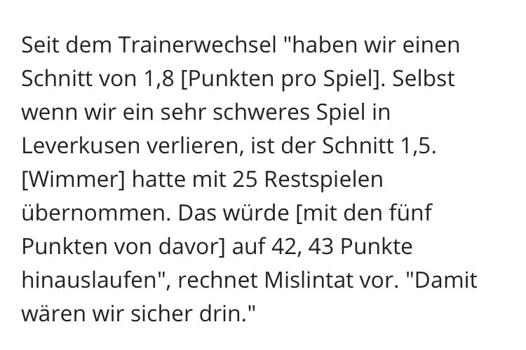 Mislintat redet von Bosz, dabei hat er sich öffentlich klar für Wimmer ausgesprochen. Hat den Punkteschnitt durch Heimsiege gegen Bochum, Augsburg und Hertha sogar auf die ganze Saison hochgerechnet, obwohl er wusste, dass die auswärts fast jedes Spiel verlieren.
#VfB #Mislintat