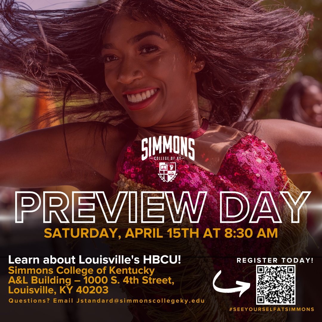 Are you ready for preview day? Learn about our new degree offers, student activities, sports, and more! Your time is now. Register for this event happening on April 15th at 8:30am. bit.ly/3z9oOwk
#seeyourselfatsimmons <a href="/KWCosby/">Kevin W Cosby, Ph.D, D. Min.</a>
