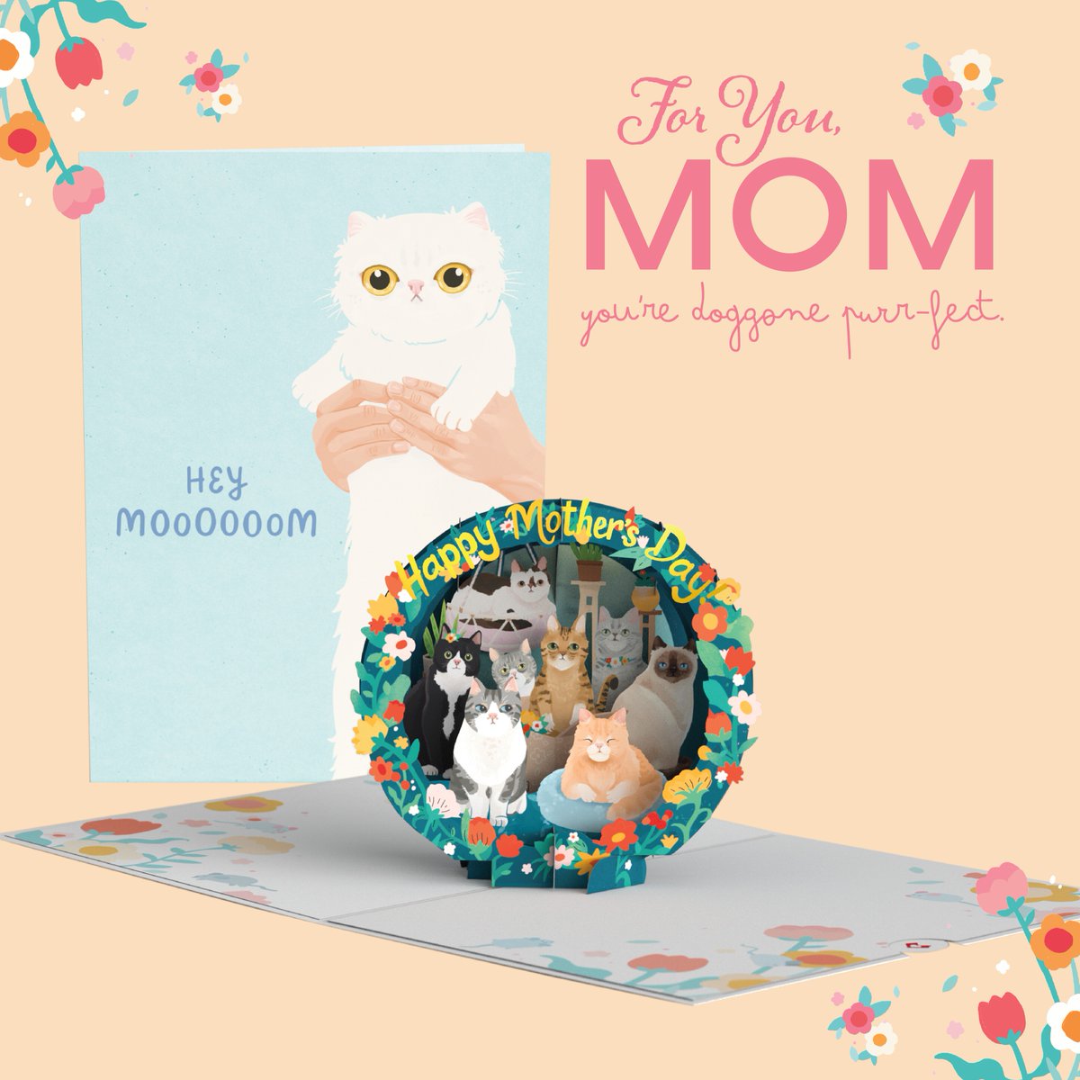 Cat Moms Unite! 🥰  🐾 🐈
•
•
•
#lovepopcards #popupcards #mothersday #petlove #catmom