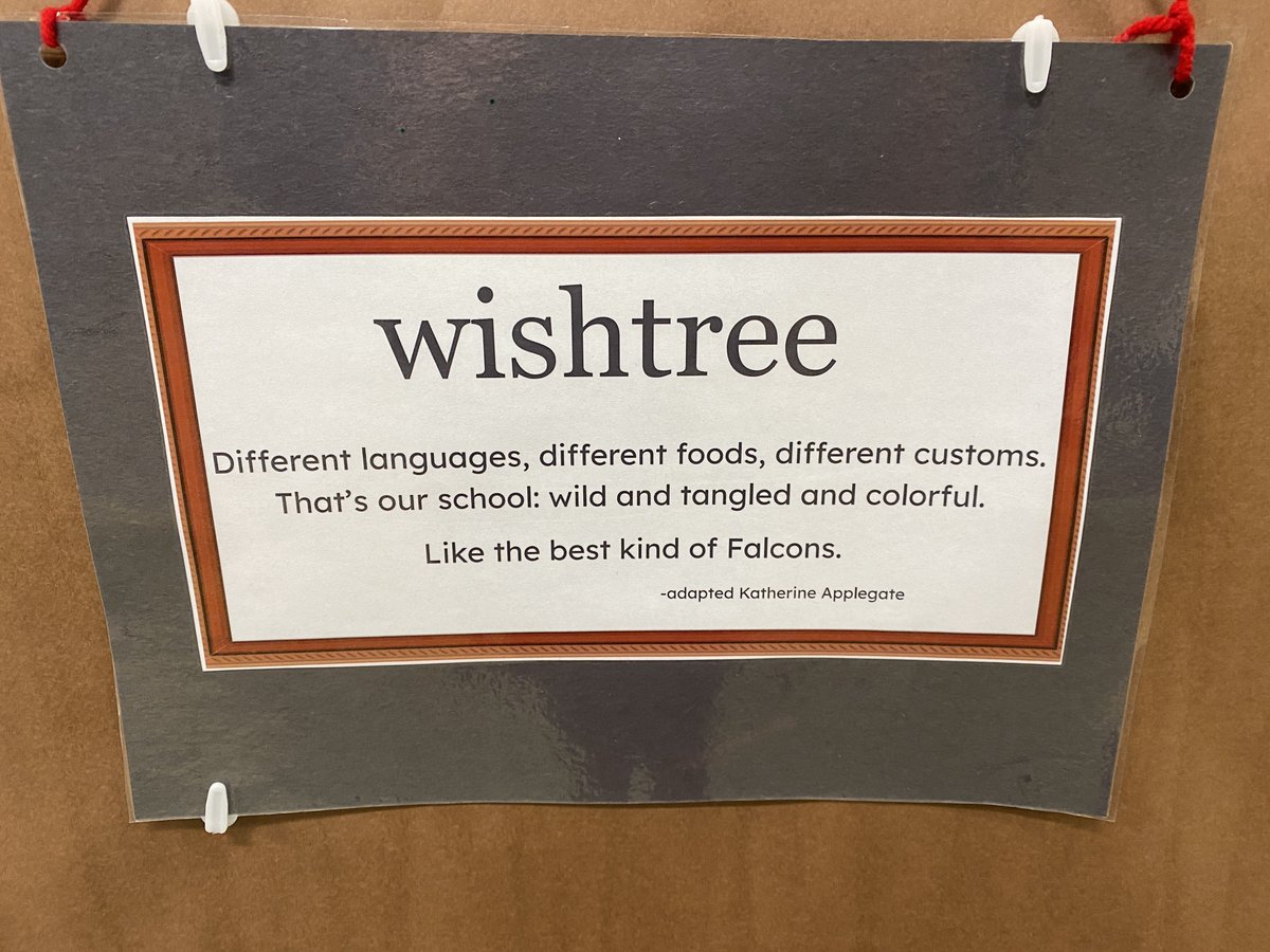 ccsd21field's tweet photo. 5th grade students in Sunshine Club designed the April mural and the school did an amazing job sharing their wishes for our Wishtree inspired by @kaaauthor's book, Wishtree.  It's beauty is not only in the design or the colors but in the heartfelt wishes written by Ss. #21Learns https://t.co/z8KFOpRMry