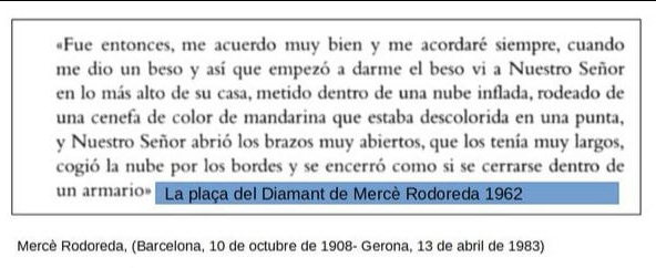 Zafrainvestiga's tweet photo. #13Abril Hace 40 años q murió #MercèRodoreda
Hoy en el #DiaInternacionalDelBeso, el beso en el parque de su #Colometa q la lleva al éxtasis quedará siempre en la memoria🕊️
En tiempos de🪖40años del 📖Quanta, quanta guerra on deia q "Les coses importants són les q no ho semblen"☮️ https://t.co/epJ8sCFm1b