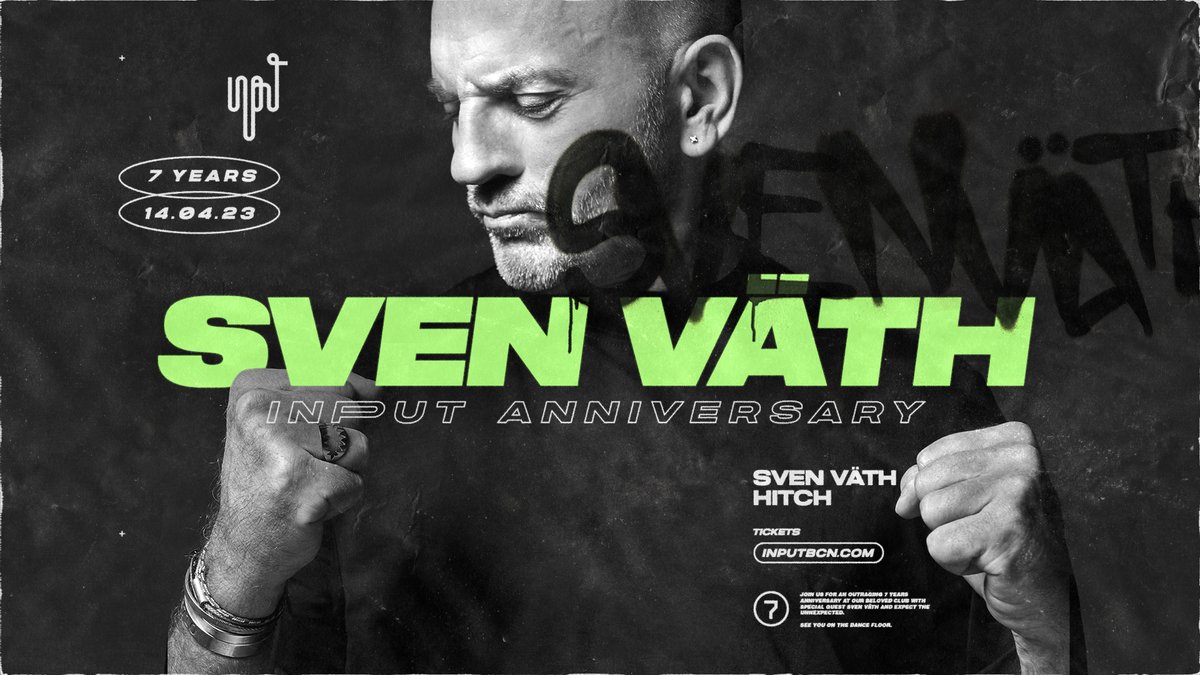 inputdanceclub's tweet photo. Our ANNIVERSARY WEEK started and we can’t be more excited to celebrate our 7th year with you ❤️‍🔥

14.04 - INPUT Anniversary with @svenvaeth / @HITCHMUSIC 
15.04 - INPUT pres. @rebukemusic  / Jen Cruz / Soulness https://t.co/maHPH5qMMM