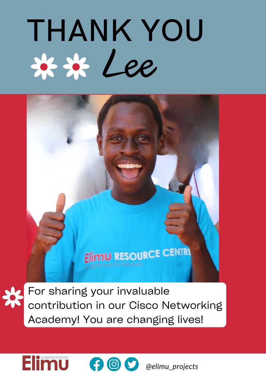 elimu_projects's tweet photo. This #VolunteerAppreciationMonth we are celebrating our volunteer Lee who supports teaching in our Cisco Networking Academy.
Thank you Lee for your service! And for reminding us that #Volunteering Weaves Us Together. https://t.co/ivk9Ci27gj