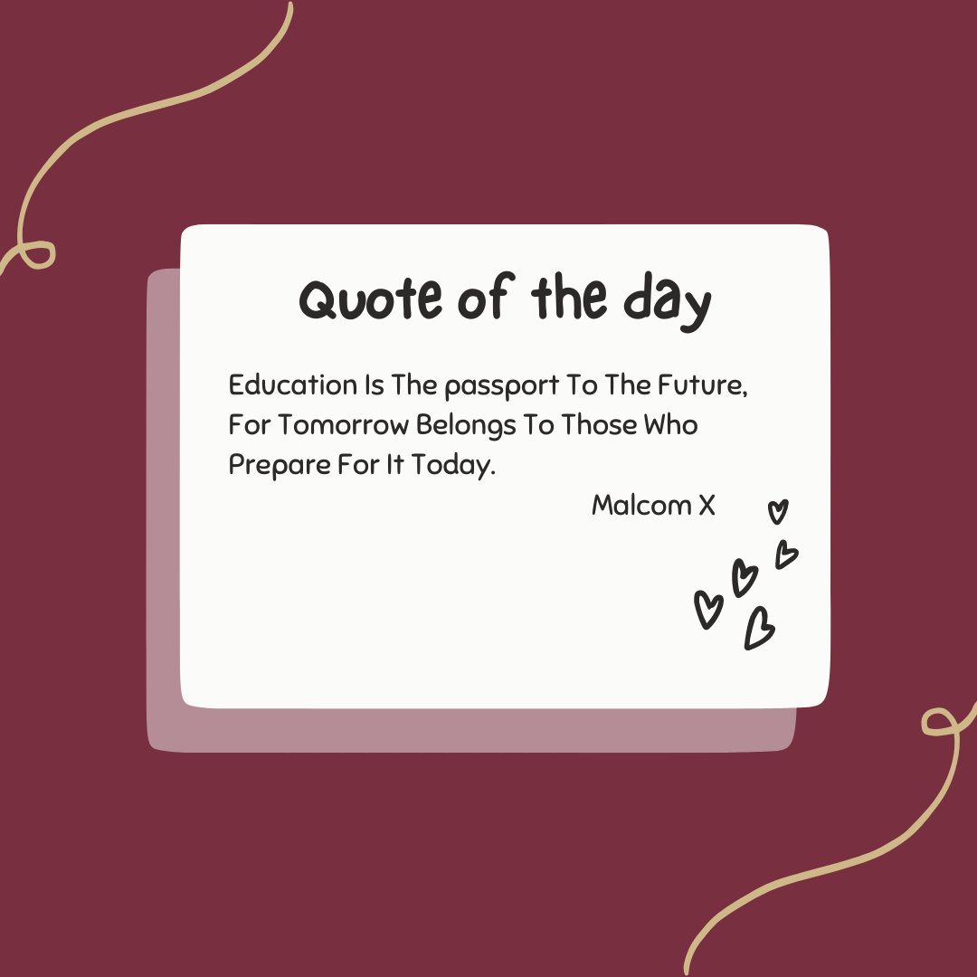 fsuannescollege's tweet photo. Just some inspirational words to get you through this week. Happy Wednesday!

#fsueducation #fsucoe #malcomx #inspirationalquote https://t.co/72TLB3tfNO