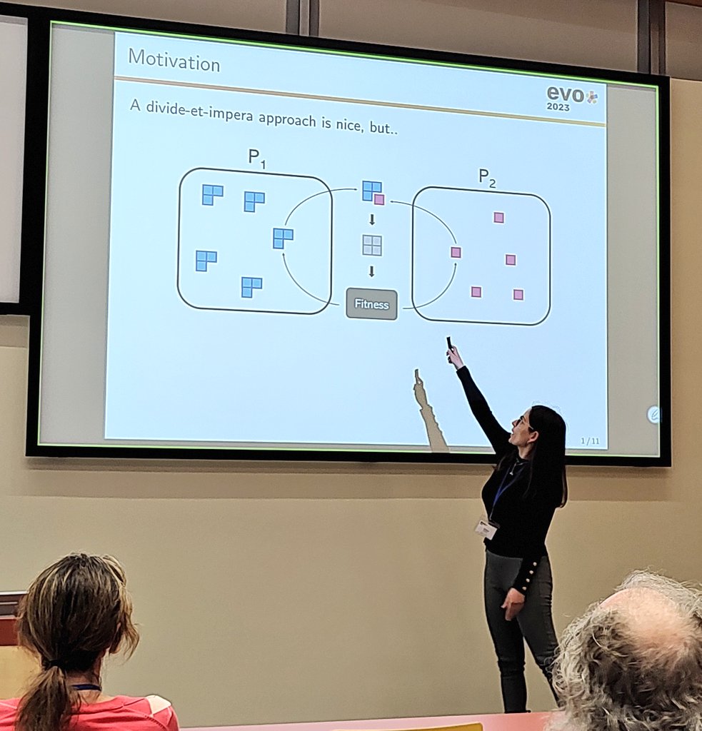 EricMedvetTs's tweet photo. And now our work on collaborator selection and aggregation in cooperative coevolution, presented by @GNadizar at @EvostarConf #EuroGP. See more 👉🏼 https://t.co/MrRycR4BeY or visit us at the poster session later today. 👋🏼 https://t.co/qsK9uCI2JJ