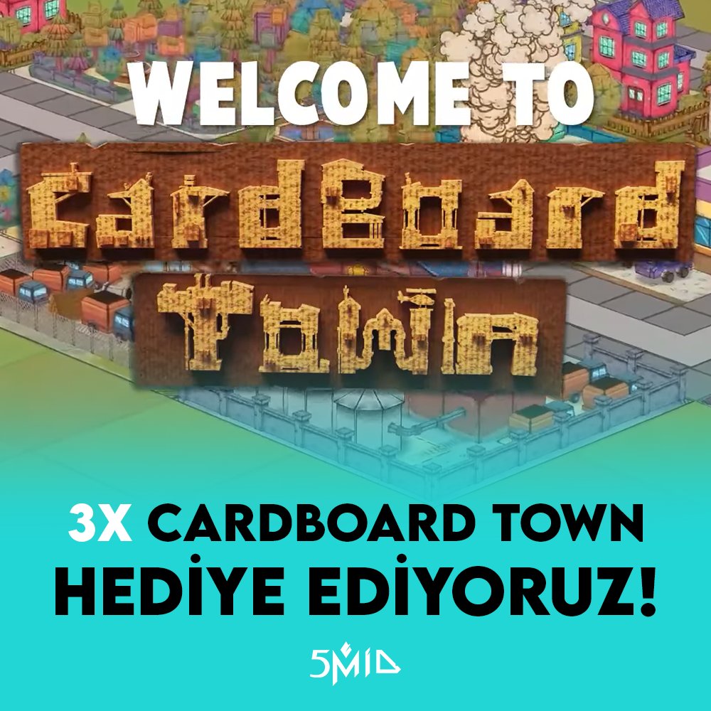 .<a href="/DoraOzsoy/">dora but roguelite</a> tarafından kurulan Stratera Games'in geliştirdiği şehir kurma oyunu Cardboard Town çıktı! 5mid olarak @StrateraGames ekibini tebrik ediyor, bu tweet'i RT'leyip bizi takip eden 3 kişiye Cardboard Town hediye ediyoruz. 🏡

➡ 5mid.com/haber/cardboar…