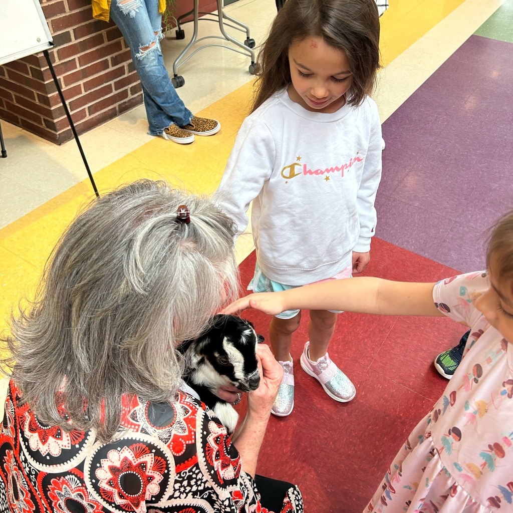 principal_north's tweet photo. I'm not sure how your day started, but ours featured a half-day old baby goat paying us a visit. #hereATjrb https://t.co/bWfRPJxhOh https://t.co/A6J2I537D9