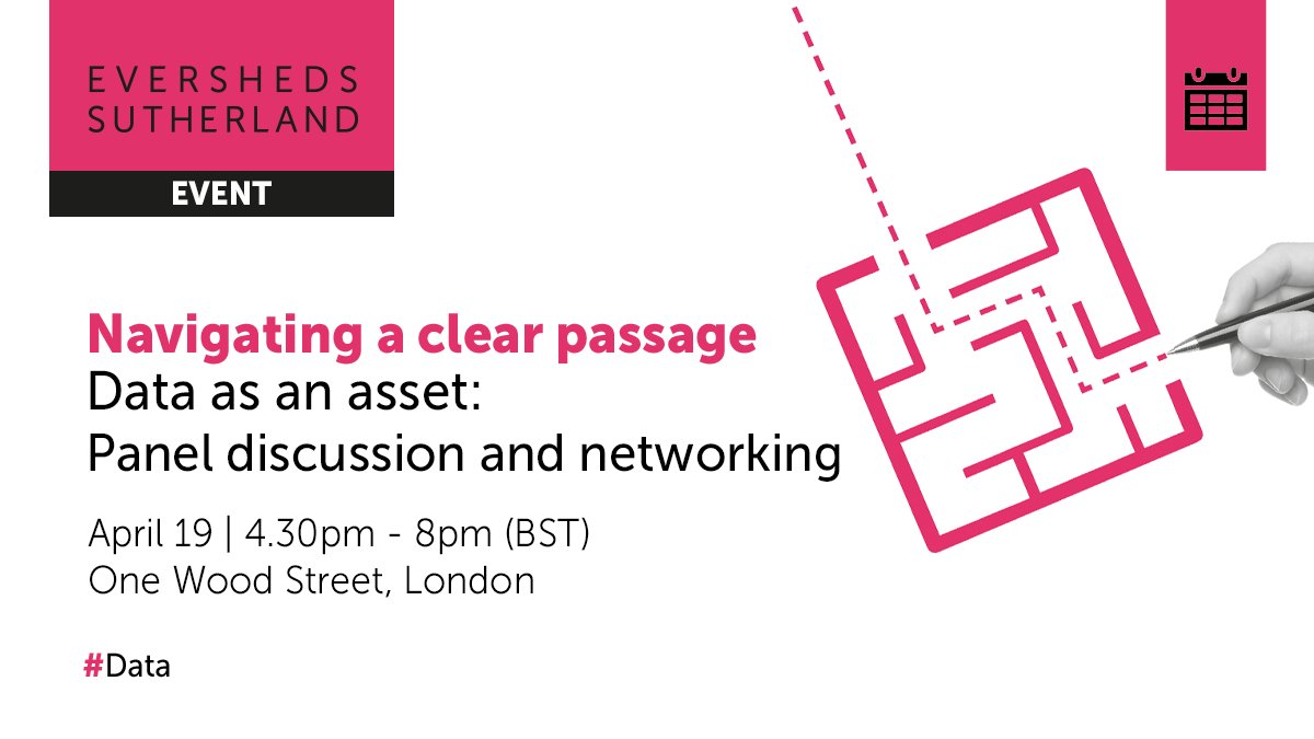 ESgloballaw's tweet photo. Don't miss your last chance to register for our London #DataAsAnAsset event on 19 April. Join us for discussion on #data strategy, driving growth and revenue, training #AI, ethical AI, data compliance, and competition and IP risks. Register now: https://t.co/2cQL8WOjZq https://t.co/dzExkrTLn1
