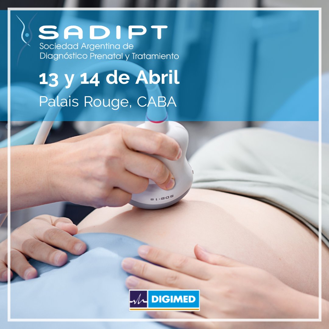 Este jueves 13 y viernes 14 de abril Digimed estará presente en el VI Congreso Argentino de Diagnóstico Prenatal y Tratamiento - SADIPT 2023, en el Palais Rouge.
Los esperamos en nuestro stand!

#Digimed #Ultrasonido #Mindray #congresos #sadipt #sadipt2023 #diagnosticoprenatal