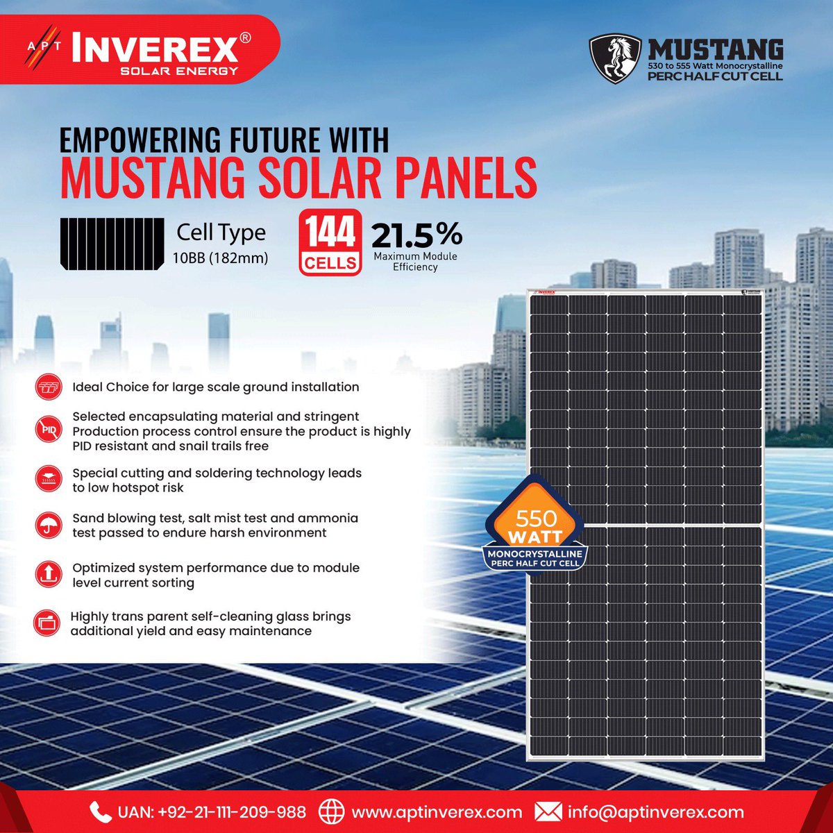 Inverex Mustang Solar Panel Series, are at the forefront of this green energy revolution. These solar panels allow you to use solar power to save money and protect the environment at the same time. #Inverex #Mustang #SolarPanels #energyconservation #SwitchToSolar