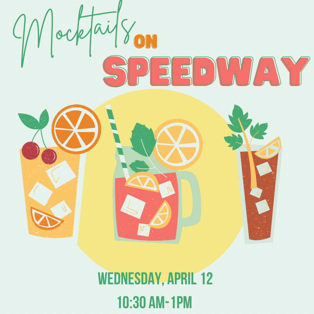 🍒Stop by on speedway today to celebrate wellness week with your favorite org!! 🫶🏾 Cool down with a fresh mocktail and let us know who YOU think is taking home the W at our tournament this Friday 🏆🍹