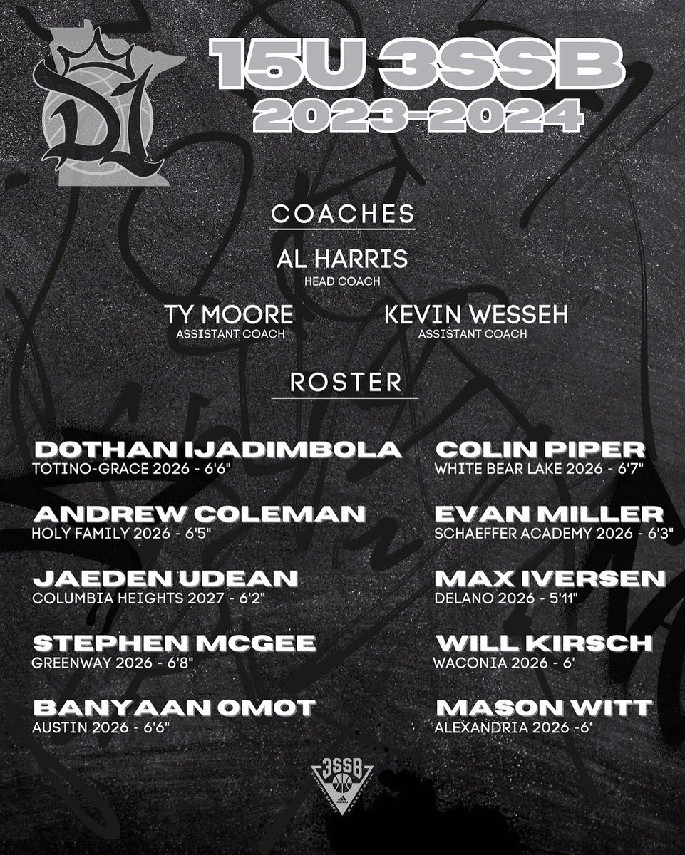 D1 Minnesota (17U) 2026 3SSB (@d1mn2026) on Twitter photo Excited to introduce our @adidasd1mn 15U 3SSB Roster! #D1fferent🔥 <a href="/Blessed2Coach/">Al Harris</a> <a href="/KingMuhneyy12/">Ty Moore-Johnson</a> <a href="/Muhneyy_Kev/">Kevin Wesseh</a> Excited to introduce our @adidasd1mn 15U 3SSB Roster! #D1fferent🔥 <a href="/Blessed2Coach/">Al Harris</a> <a href="/KingMuhneyy12/">Ty Moore-Johnson</a> <a href="/Muhneyy_Kev/">Kevin Wesseh</a>