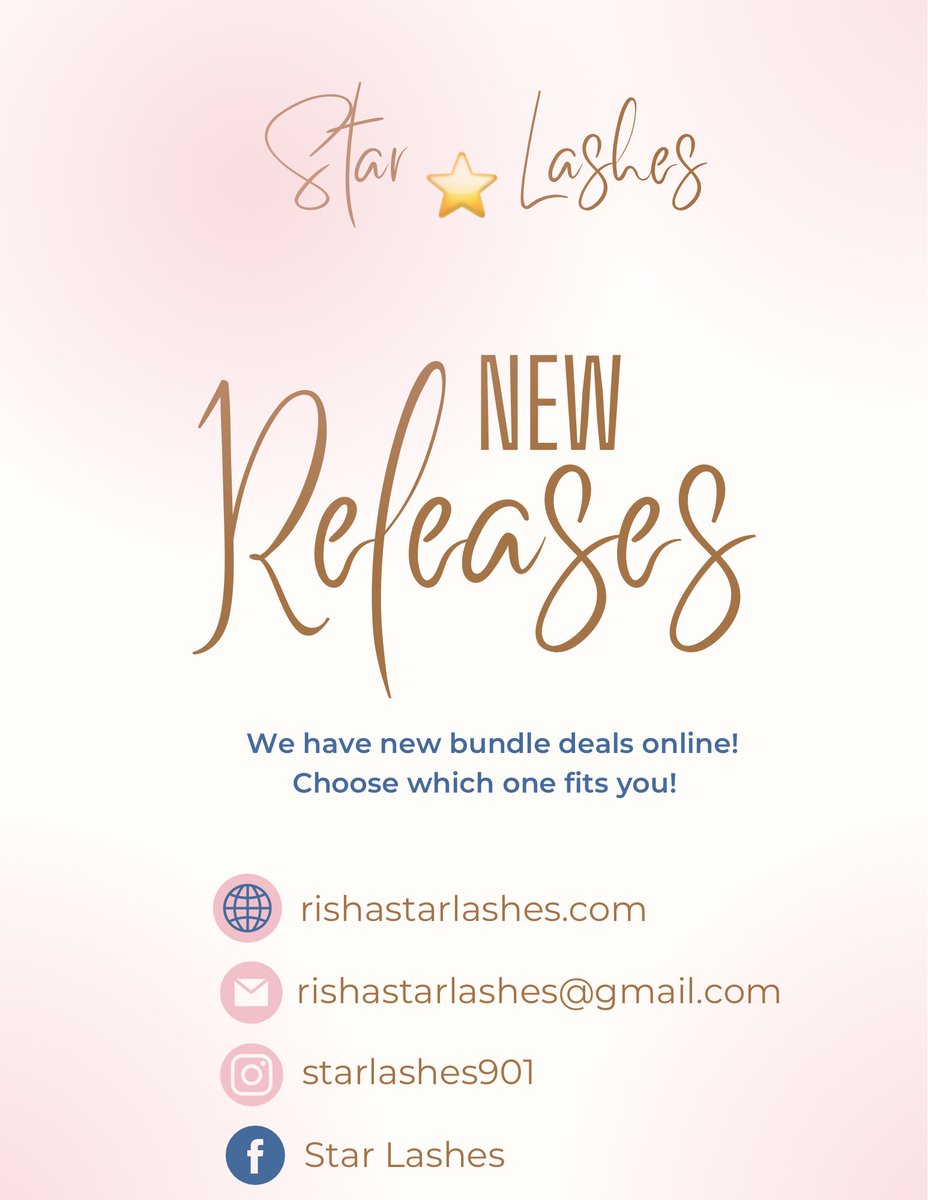 rishastarlashes's tweet photo. #starlashes has #newreleases ! Shop https://t.co/dk2J3tFQso for #minklashes and great #bundledeals ! Located in #Memphis but #weship ⭐️ https://t.co/7MXaLqRlo3