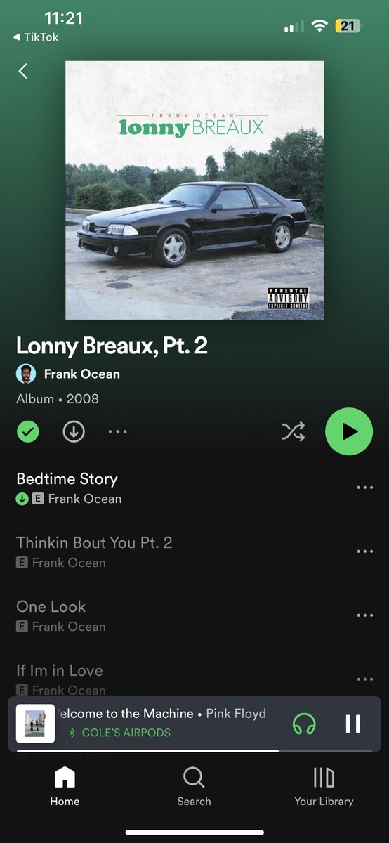 ColeTimlin's tweet photo. for everyone saying “omg they js added nostalgia ultra to spotify 🤯🤯” it’s been there since 2015 with 2 songs available, same with Lonny Breaux pt2 @DidOceanDrop @blondedalerts @blahnded @TeamFrankDaily https://t.co/1HPsAp8pIt