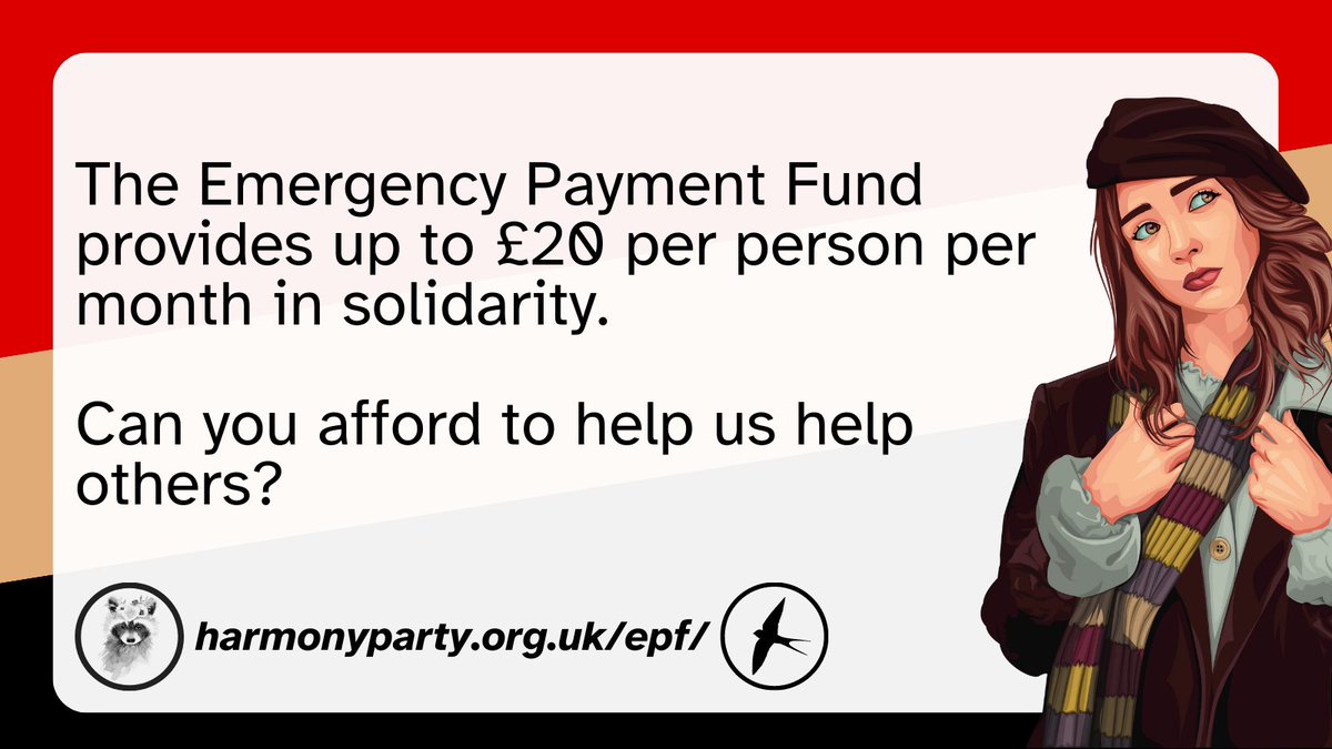 HarmonyPartyUK's tweet photo. As of today for the month of April the #EmergencyPaymentFund has received ยฃ235. Payouts remain totalling ยฃ120, leaving about ยฃ2.86 to spare. There is 1 remaining request on the fund for ยฃ20 currently, which will be rejected at midnight if we can't fund it today. https://t.co/frxNu8y1qT