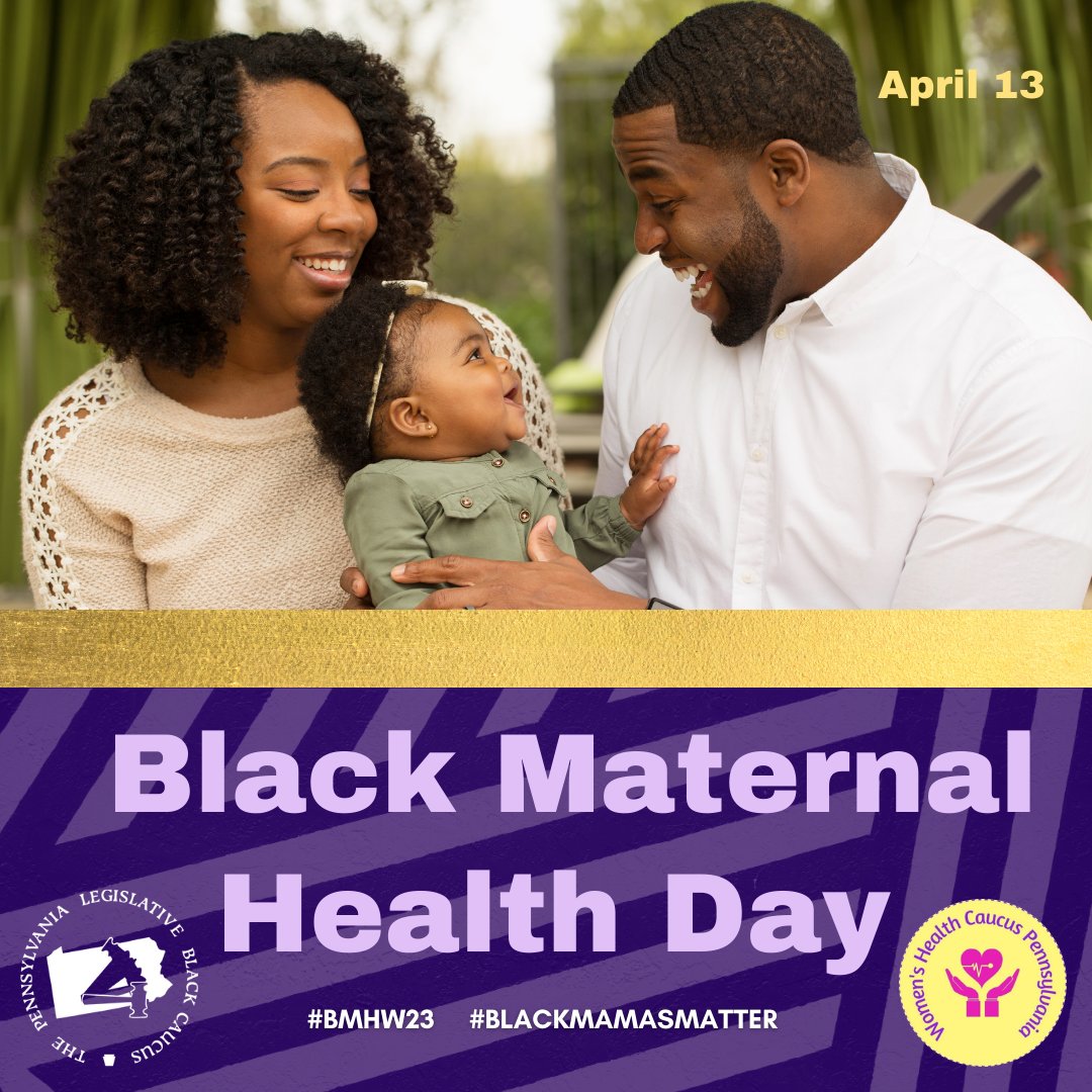 #Blackmamasmatter 365 days a year, but this week we are exploring the discrepancies in maternal care that Black mothers receive and ensuring equality for all of Pa's moms.