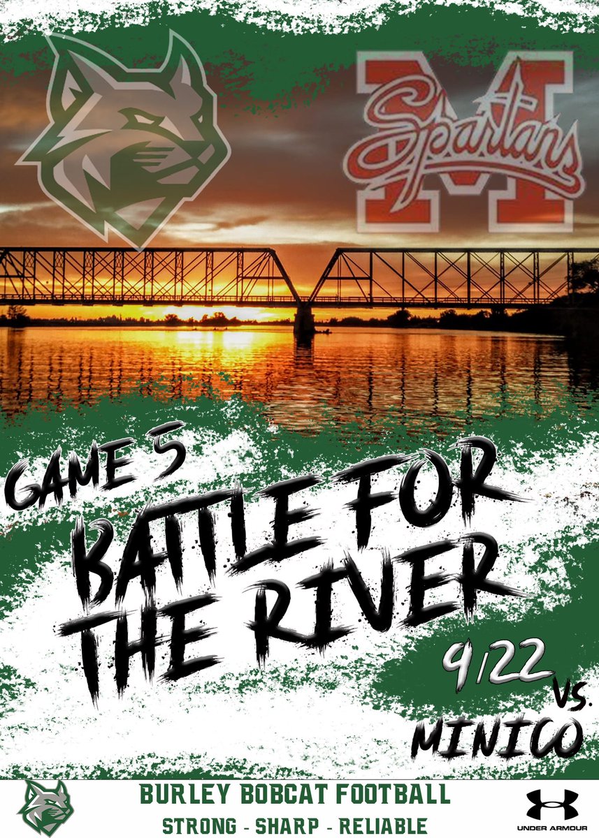 Home games at Burley Skaggs Field are not just a game they are an EVENT!!! Home Game 3 (week 5): The Battle for the River! THE GREATEST GAME in the Magic Valley! Get here early and fill BOTH SIDES with green! #TheForgeIgnited #BRT23 #idpreps