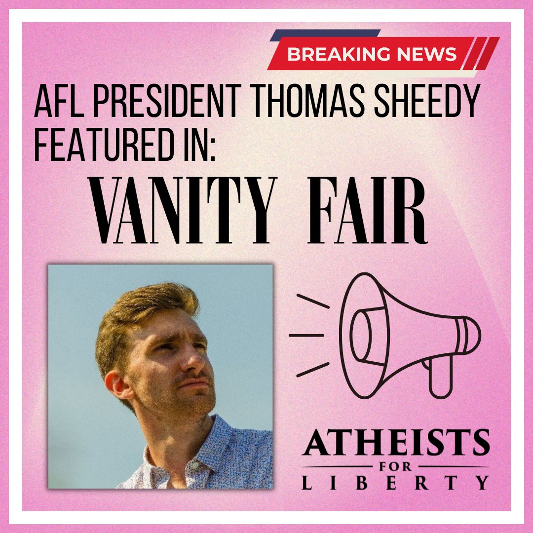 AtheistsLiberty's tweet photo. Get ready to challenge your beliefs!🔥Check out the latest issue of @VanityFair for a feature on the outspoken #Atheists for #Liberty founder @sheedythom and other #conservative voices. Don't be afraid to open your mind to new perspectives! https://t.co/z7Nh9qOBIk https://t.co/8Q844CHS2N