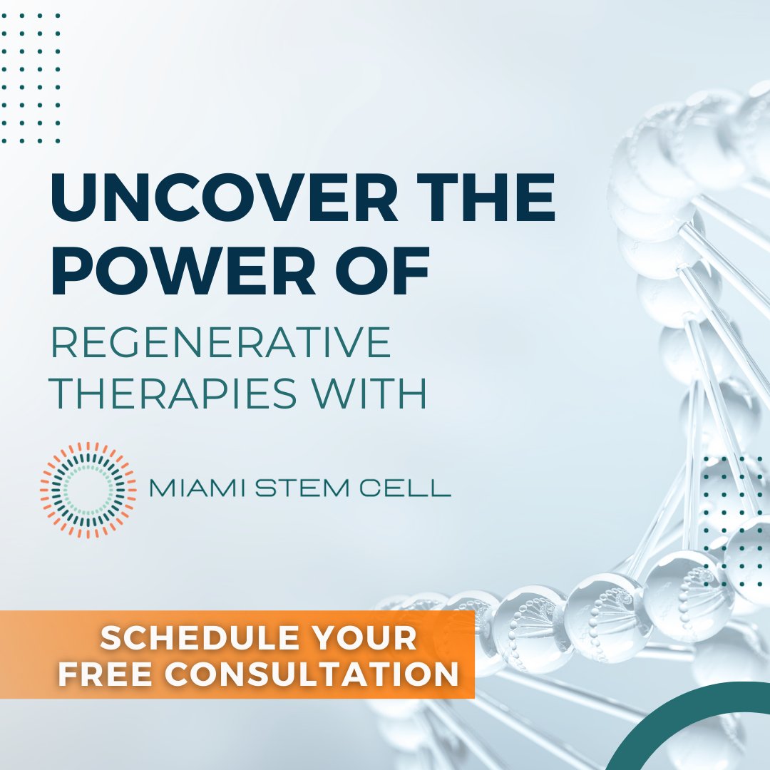 Miami_Stem_Cell's tweet photo. Discover the power of regenerative therapies with Miami Stem Cell . 🔬🧬⚕️

https://t.co/5ln99yClkO  💪

#StemCellTherapy #Thecurewithin #MiamiStemCell #regenerativemedicine #painmanagement #freefinancing https://t.co/6iMAZKjKhb